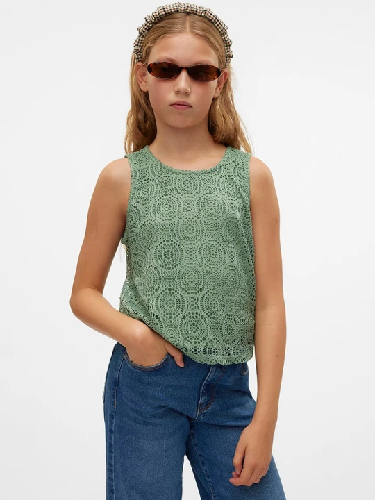 Zdjęcie produktu Vero Moda Girl Top "Maya" w kolorze zielonym rozmiar: 146/152
