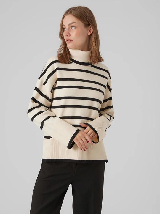 Zdjęcie produktu Vero Moda Golf w kolorze czarno-kremowym rozmiar: XS
