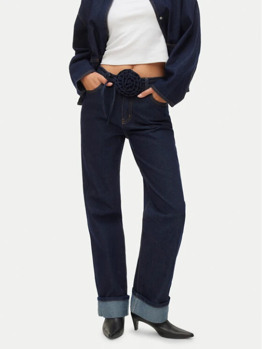 Zdjęcie produktu Vero Moda Jeansy Vmallison Mr Straight Rosebelt Jns Si346 10339315 Granatowy Regular Fit