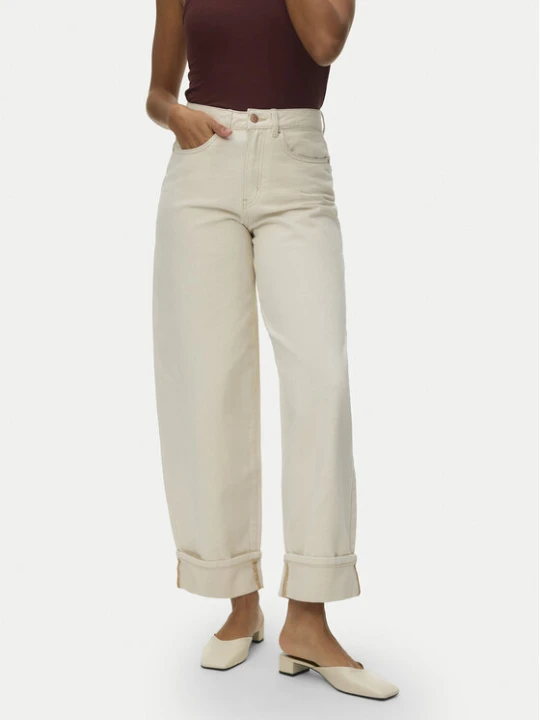 Zdjęcie produktu Vero Moda Jeansy Zelda 10339347 Beżowy Wide Leg