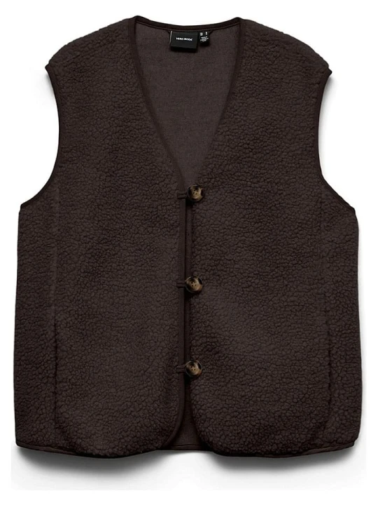 Zdjęcie produktu Vero Moda Kamizelka pluszowa w kolorze brązowym rozmiar: S