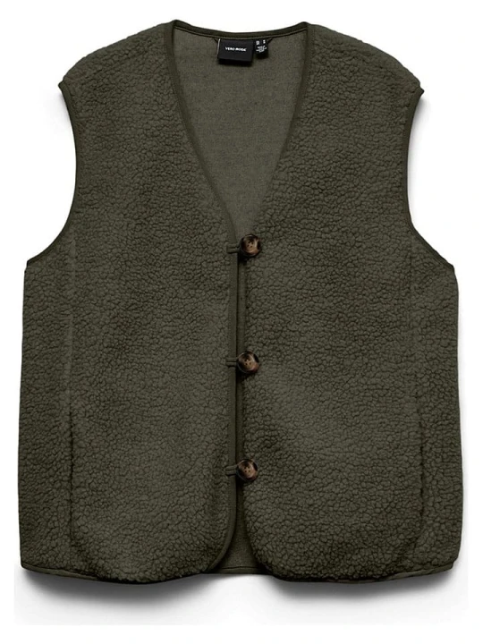 Zdjęcie produktu Vero Moda Kamizelka pluszowa w kolorze khaki rozmiar: M