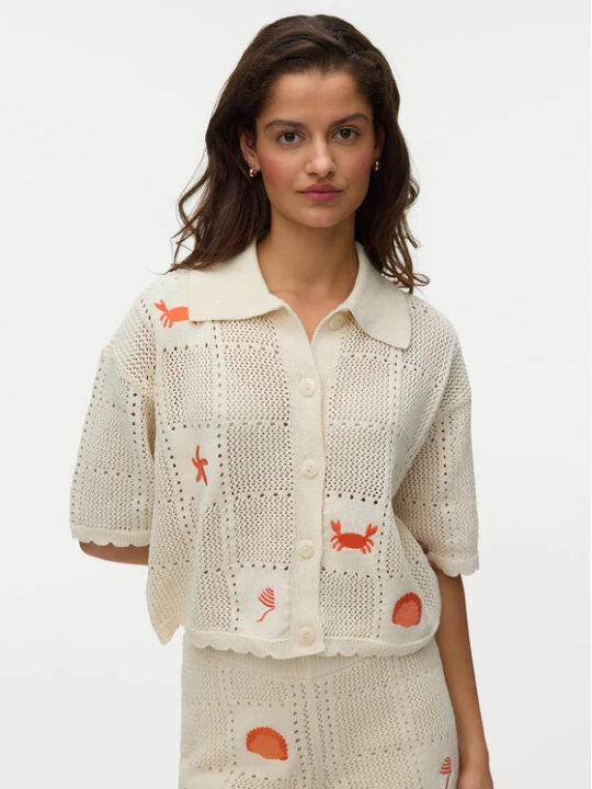 Zdjęcie produktu Vero Moda Kardigan Esmey 10350991 Kremowy Regular Fit