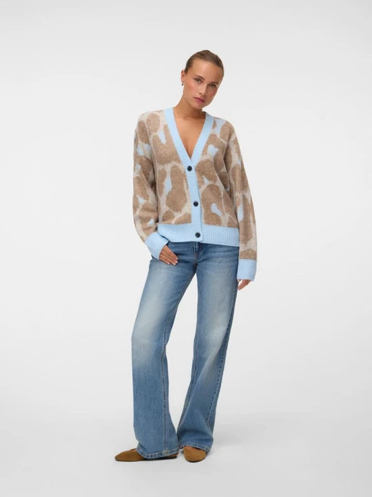 Zdjęcie produktu Vero Moda Kardigan w kolorze beżowo-błękitnym rozmiar: XS
