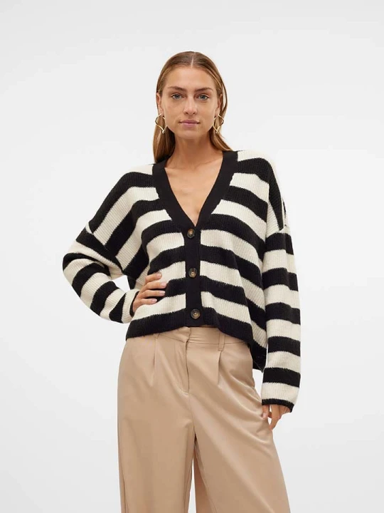 Zdjęcie produktu Vero Moda Kardigan w kolorze czarno-kremowym rozmiar: XL