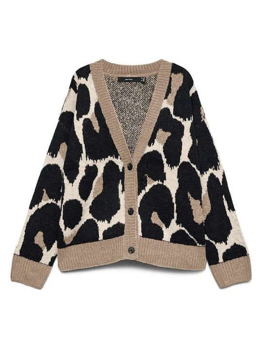 Zdjęcie produktu Vero Moda Kardigan w kolorze kremowo-beżowo-czarnym rozmiar: M