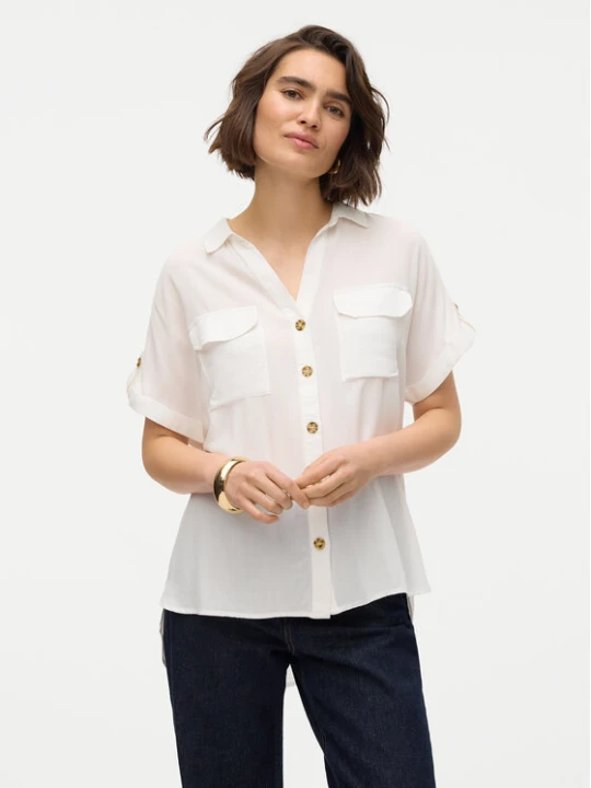 Zdjęcie produktu Vero Moda Koszula Bumpy 10310139 Biały Regular Fit