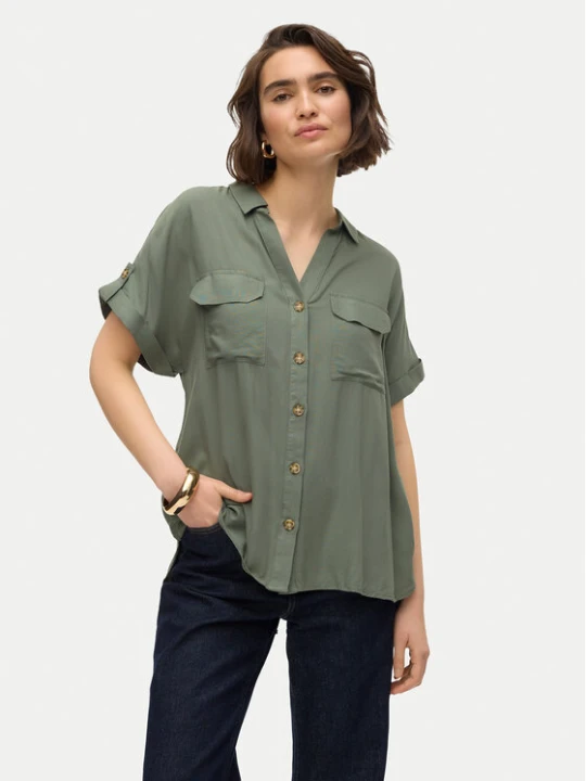 Zdjęcie produktu Vero Moda Koszula Bumpy 10310139 Zielony Regular Fit