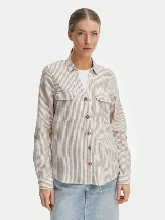 Zdjęcie produktu Vero Moda Koszula Linn 10308407 Biały Regular Fit Beżowy
