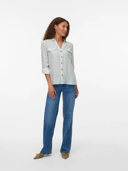 Zdjęcie produktu Vero Moda Koszula w kolorze biało-zielonym rozmiar: L