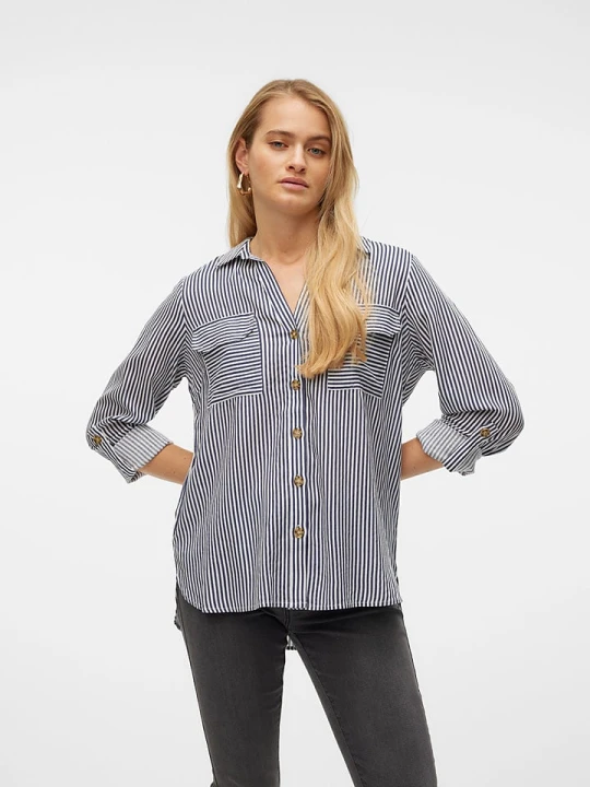 Zdjęcie produktu Vero Moda Koszula w kolorze granatowo-białym rozmiar: L