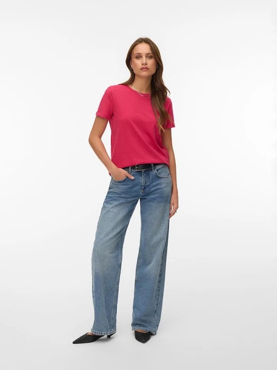 Zdjęcie produktu Vero Moda Koszulka "Paula" w kolorze różowym rozmiar: XS
