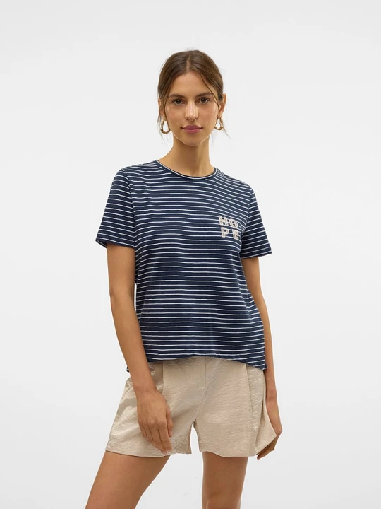 Zdjęcie produktu Vero Moda Koszulka "Simone" w kolorze granatowym rozmiar: XS