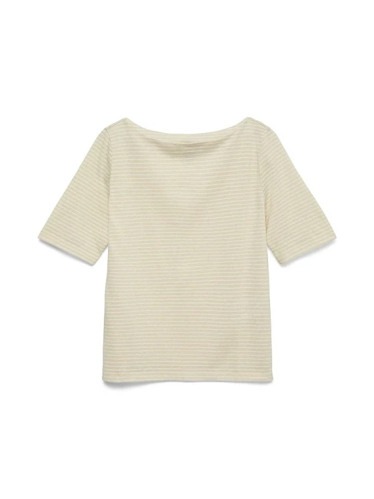 Zdjęcie produktu Vero Moda Koszulka w kolorze beżowo-białym rozmiar: L