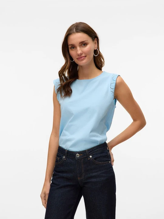 Zdjęcie produktu Vero Moda Koszulka w kolorze błękitnym rozmiar: M