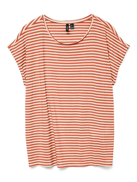 Zdjęcie produktu Vero Moda Koszulka w kolorze pomarańczowo-białym rozmiar: L