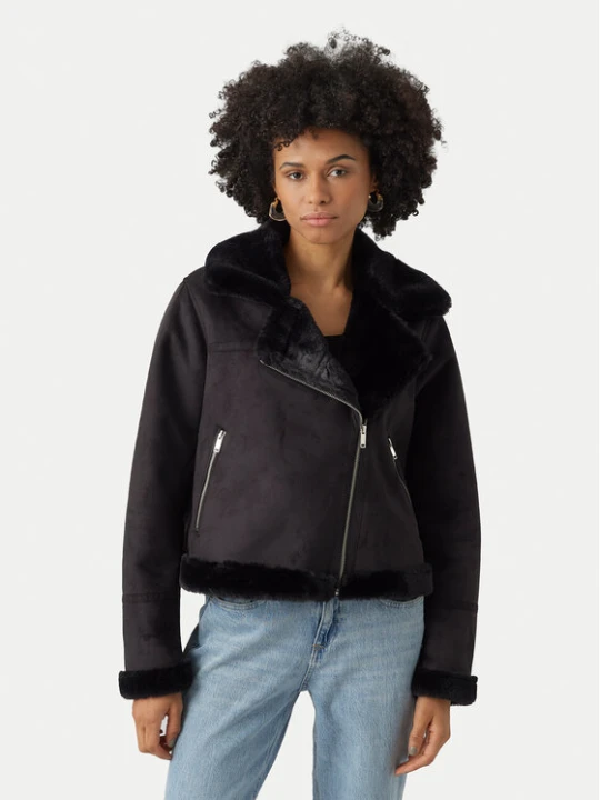 Zdjęcie produktu Vero Moda Kożuch Peggy 10290150 Czarny Regular Fit