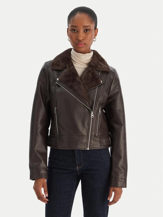 Zdjęcie produktu Vero Moda Kurtka z imitacji skóry Hailey 10250405 Brązowy Regular Fit