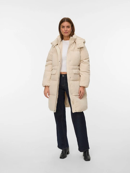 Zdjęcie produktu Vero Moda Sztruksowy płaszcz zimowy "DEBRA FIE" w kolorze beżowym rozmiar: XL