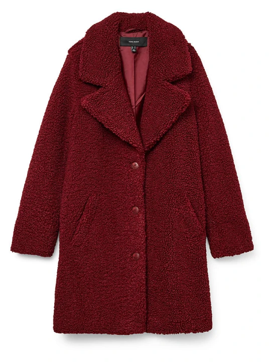 Zdjęcie produktu Vero Moda Płaszcz pluszowy w kolorze bordowym rozmiar: S