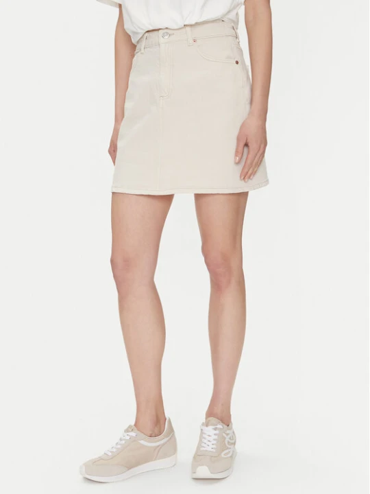 Zdjęcie produktu Vero Moda Spódnica jeansowa Tessa 10301536 Écru Regular Fit Kremowy