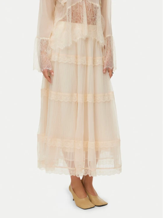 Zdjęcie produktu Vero Moda Spódnica midi Kinsley 10346617 Écru Regular Fit Kremowy