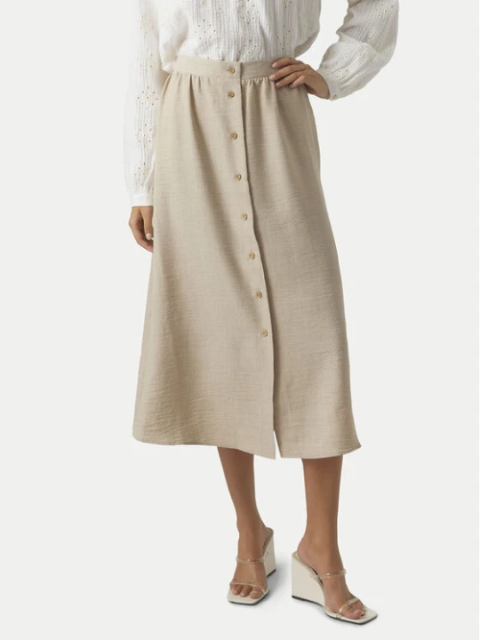 Zdjęcie produktu Vero Moda Spódnica midi Melaney 10304134 Beżowy Regular Fit