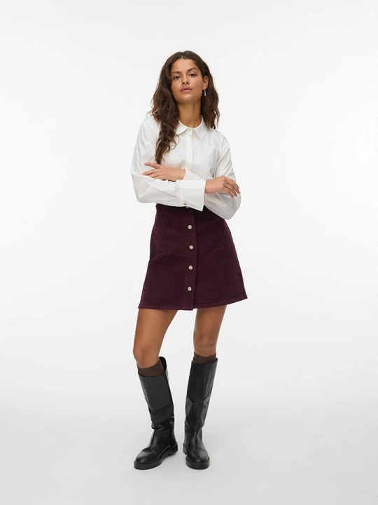 Zdjęcie produktu Vero Moda Spódnica sztruksowa w kolorze bordowym rozmiar: XS