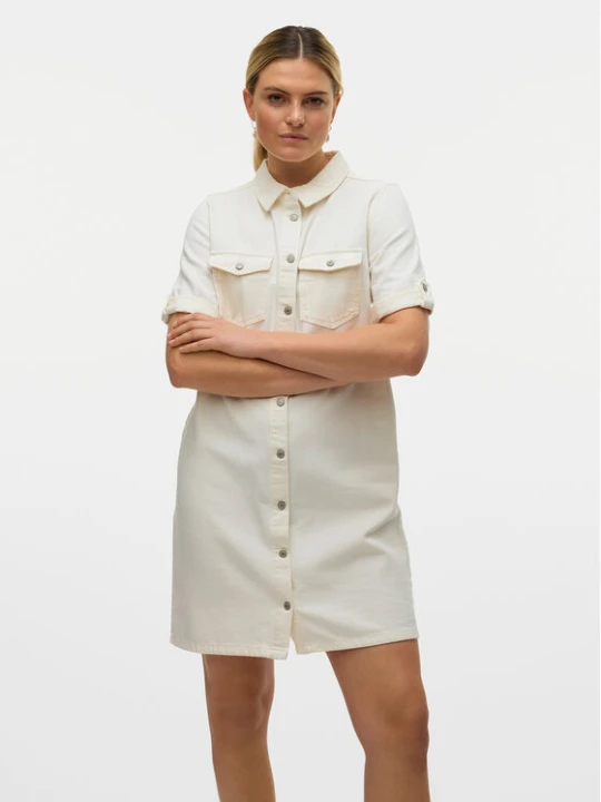 Zdjęcie produktu Vero Moda Sukienka jeansowa Jennie 10309665 Biały Regular Fit