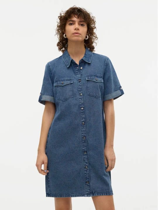 Zdjęcie produktu Vero Moda Sukienka jeansowa Jennie 10309665 Niebieski Regular Fit
