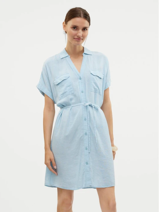 Zdjęcie produktu Vero Moda Sukienka letnia Linn 10323027 Błękitny Relaxed Fit Niebieski jasny