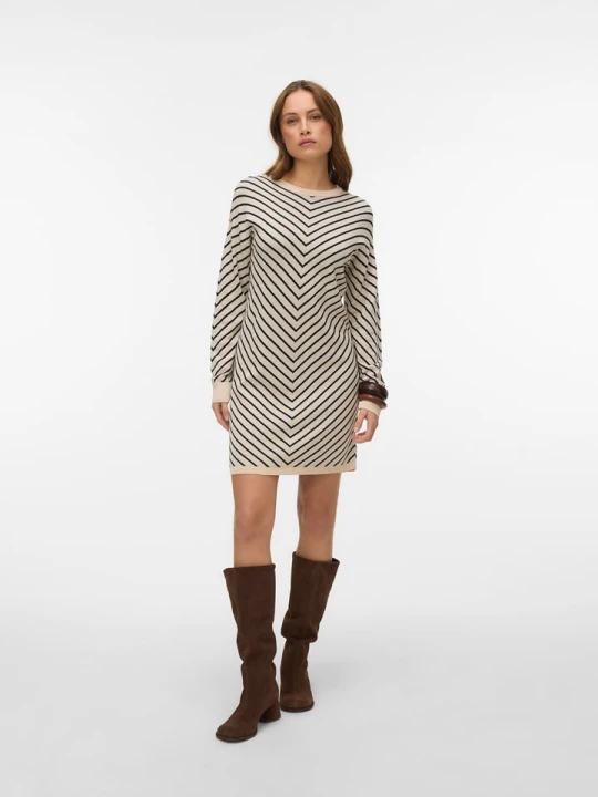 Zdjęcie produktu Vero Moda Sukienka w kolorze beżowo-czarnym rozmiar: S