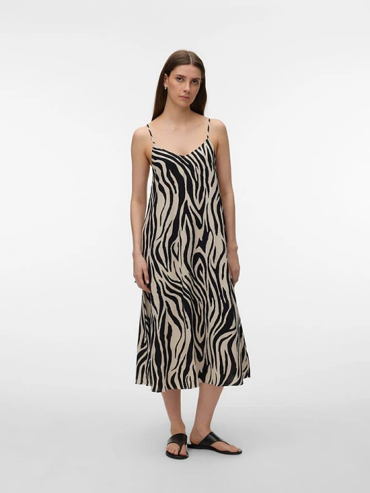 Zdjęcie produktu Vero Moda Sukienka w kolorze beżowo-czarnym rozmiar: XS