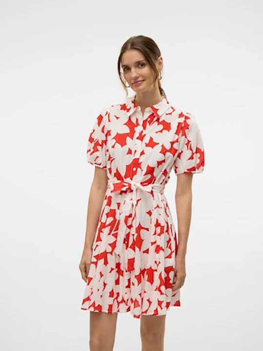 Zdjęcie produktu Vero Moda Sukienka w kolorze biało-czerwonym rozmiar: S