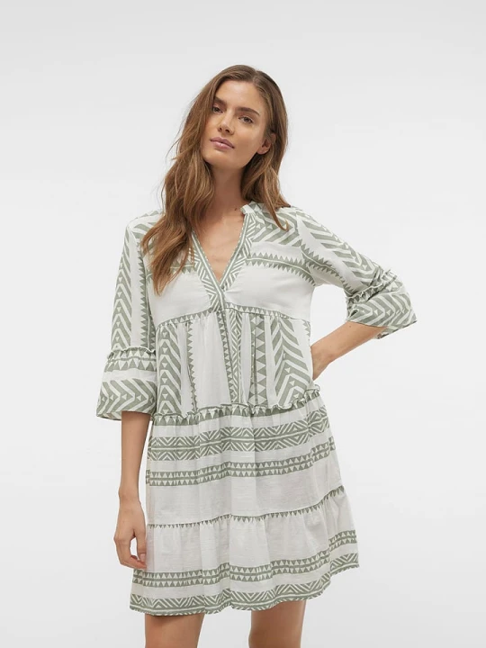Zdjęcie produktu Vero Moda Sukienka w kolorze biało-zielonym rozmiar: M