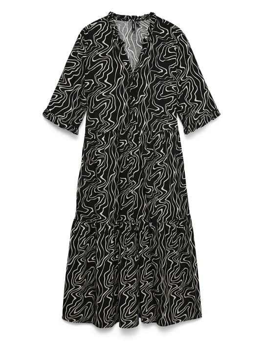 Zdjęcie produktu Vero Moda Sukienka w kolorze czarno-beżowym rozmiar: S