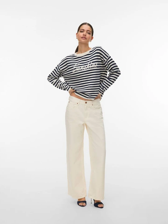 Zdjęcie produktu Vero Moda Sweter "Apple" w kolorze czarno-kremowym rozmiar: M