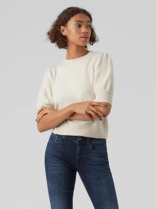 Zdjęcie produktu Vero Moda Sweter Doffy 10278313 Écru Regular Fit Kremowy