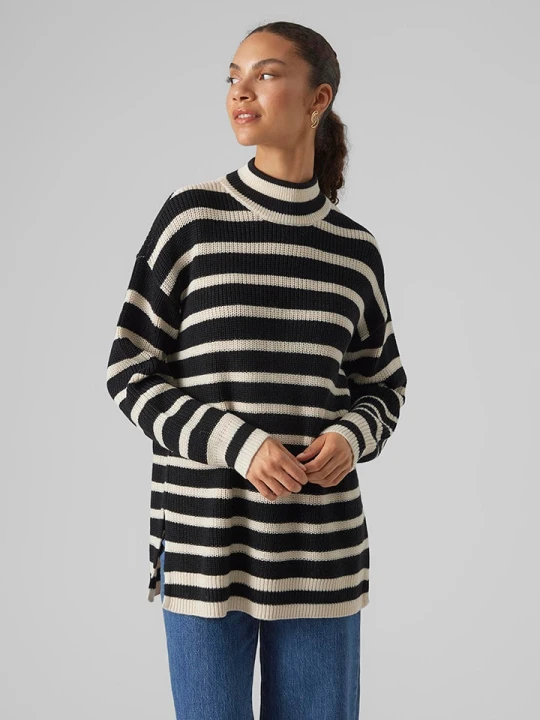 Zdjęcie produktu Vero Moda Sweter "Fabulous" w kolorze czarno-białym rozmiar: M