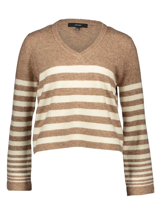 Zdjęcie produktu Vero Moda Sweter "Hurricane" w kolorze brązowo-beżowym rozmiar: S