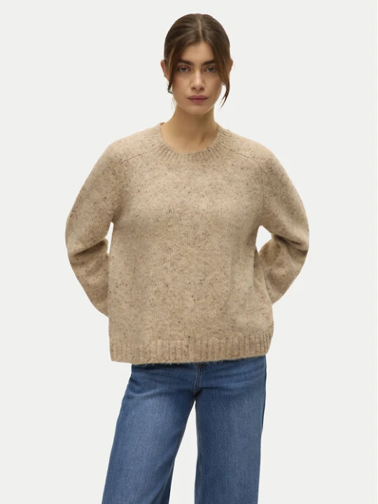 Zdjęcie produktu Vero Moda Sweter Ingrid 10331365 Beżowy Regular Fit