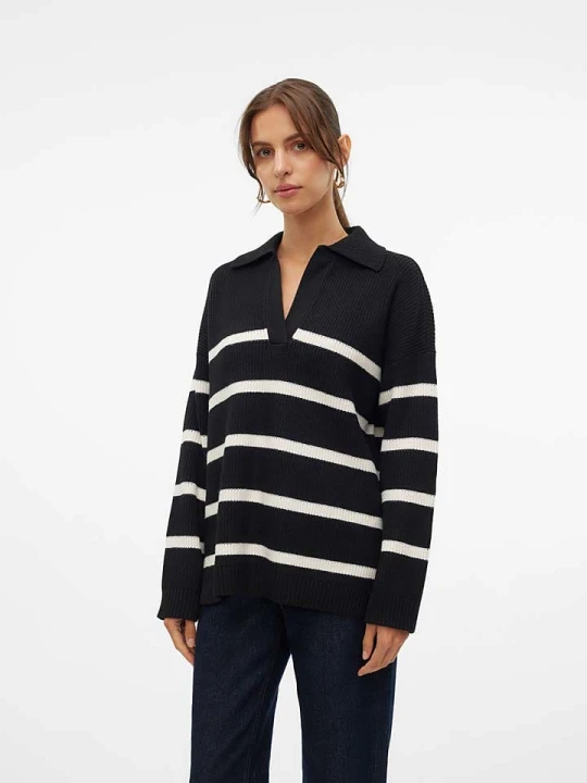 Zdjęcie produktu Vero Moda Sweter "Luna" w kolorze kremowo-czarnym rozmiar: XS