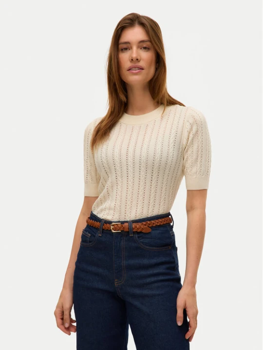 Zdjęcie produktu Vero Moda Sweter Morena 10321893 Beżowy Slim Fit