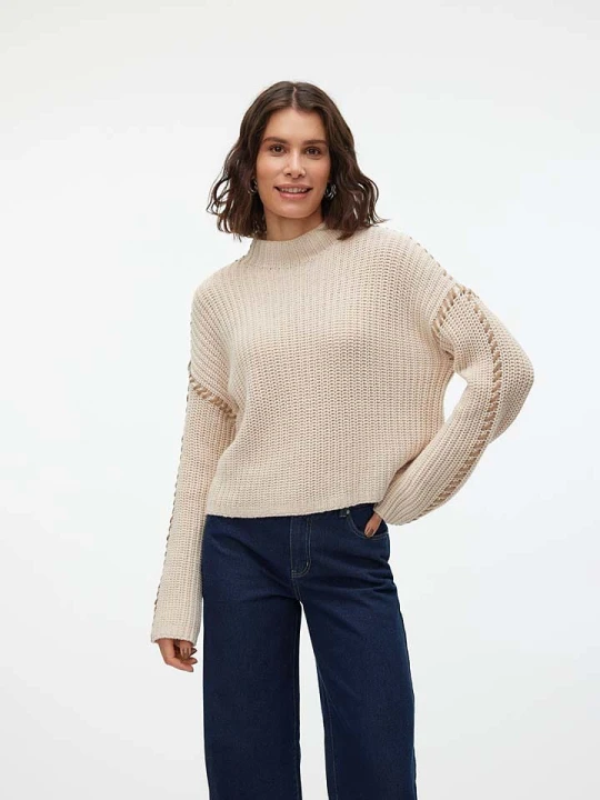 Zdjęcie produktu Vero Moda Sweter "New Cream" w kolorze beżowym rozmiar: XL