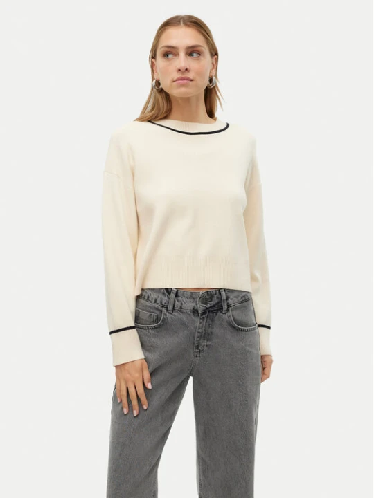 Zdjęcie produktu Vero Moda Sweter Saba 10318077 Écru Regular Fit Kremowy