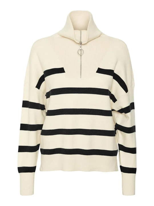 Zdjęcie produktu Vero Moda Sweter "Saba" w kolorze kremowo-czarnym rozmiar: S