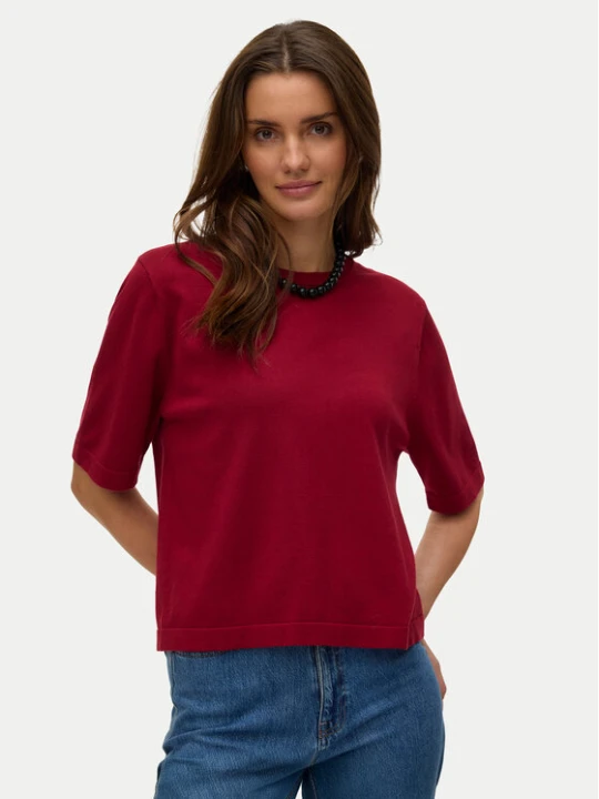 Zdjęcie produktu Vero Moda Sweter Silje 10320460 Czerwony ciemny Oversize