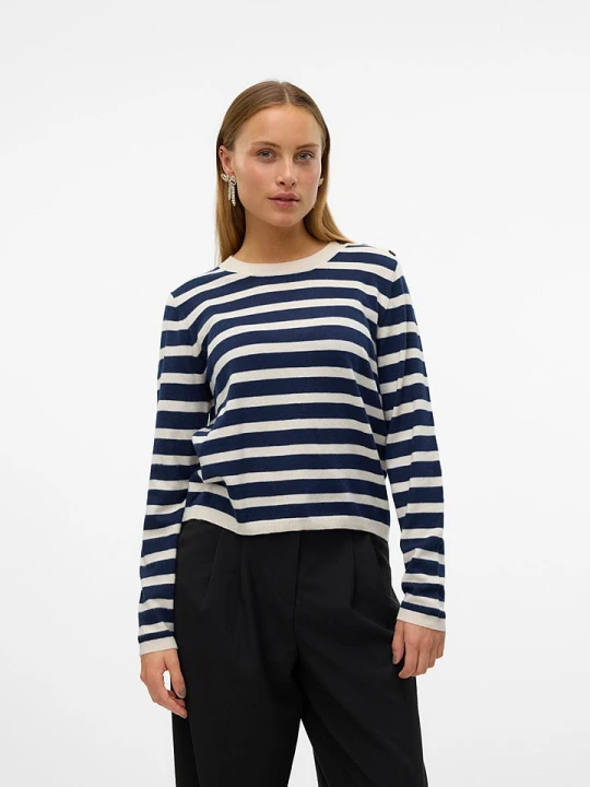 Zdjęcie produktu Vero Moda Sweter w kolorze antracytowo-kremowym rozmiar: XS
