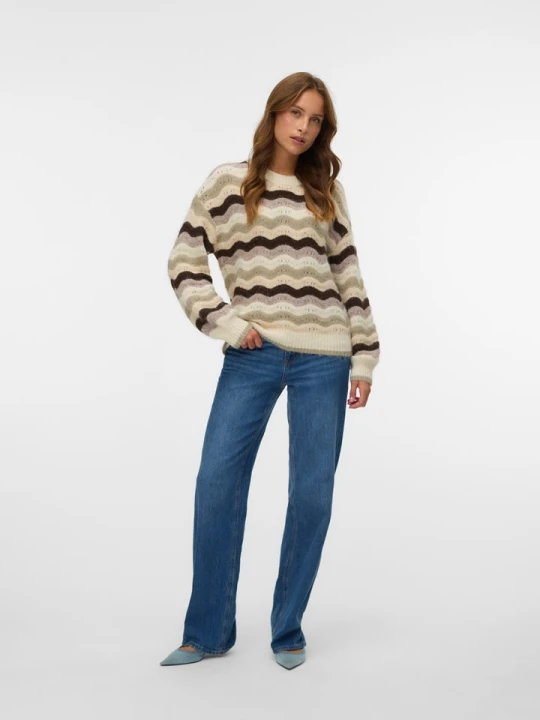 Zdjęcie produktu Vero Moda Sweter w kolorze beżowo-brązowym rozmiar: S