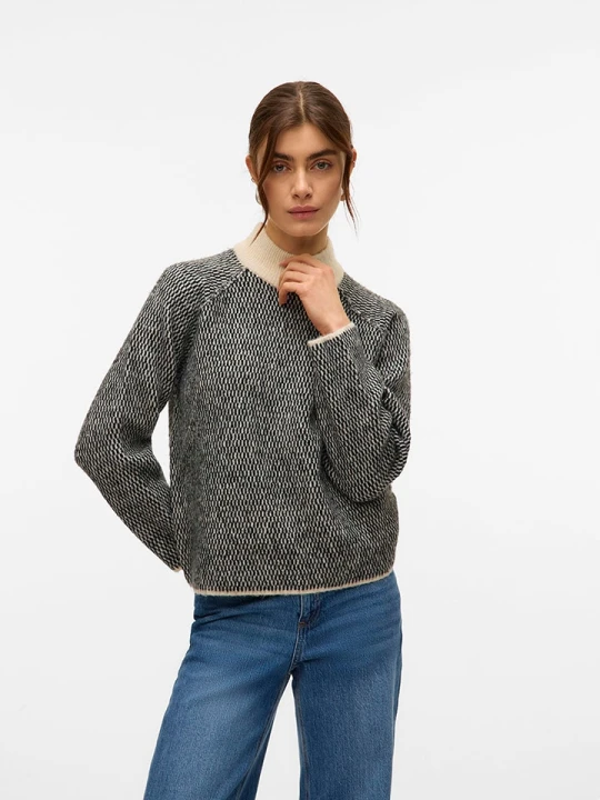 Zdjęcie produktu Vero Moda Sweter w kolorze beżowo-czarnym rozmiar: XS